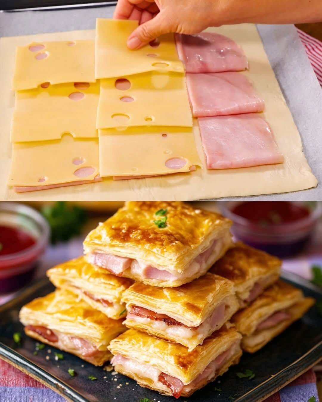 y349 Blätterteig-Snack mit Schinken und Käse: Der schnelle Genuss für Faule!