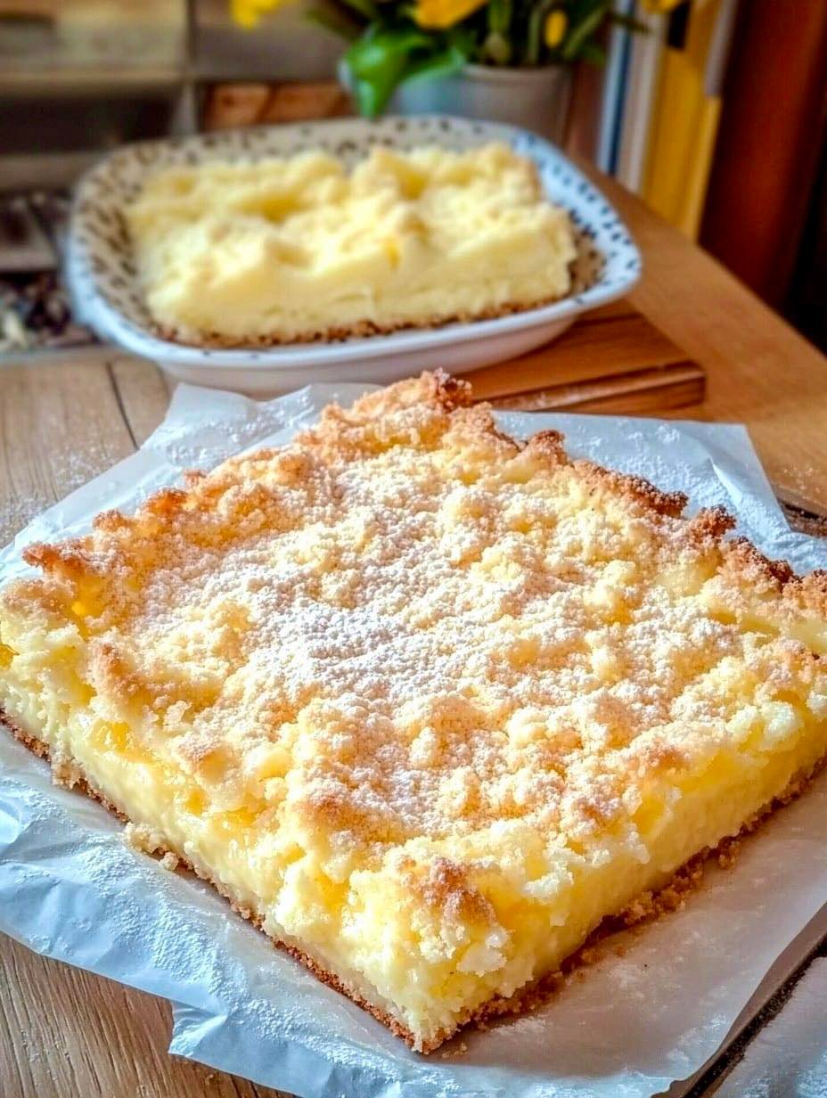 y413 Omas Lieblingskuchen neu gebacken! 😍 Vanillepudding-Streuselkuchen vom Blech – so cremig, so knusprig, so gut!