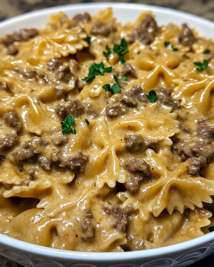 y583 Cremige Pasta mit Hackfleisch – Einfach & Lecker