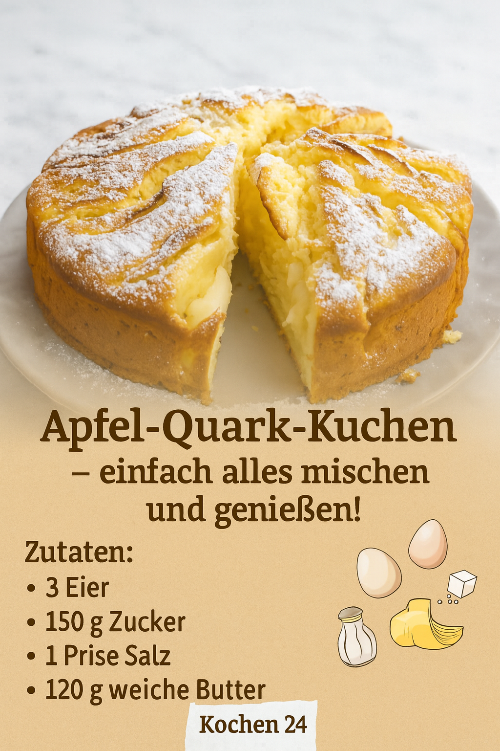 y673 Apfel-Quark-Kuchen – einfach alles mischen und genießen!