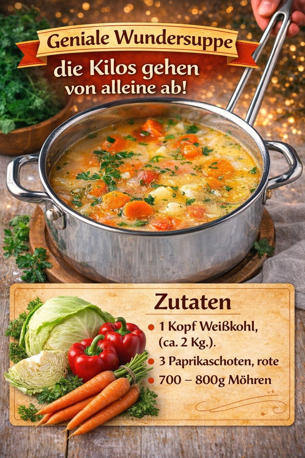 y708 Geniale Wundersuppe mit Weißkohl – schnell ein paar Pfunde verlieren