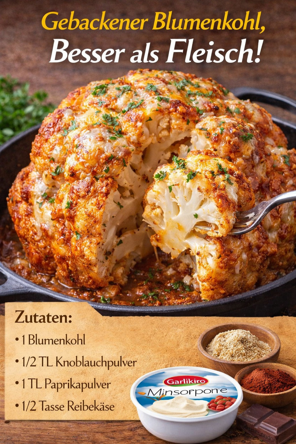 y787 🥦✨ Gebackener Blumenkohl – besser als Fleisch!