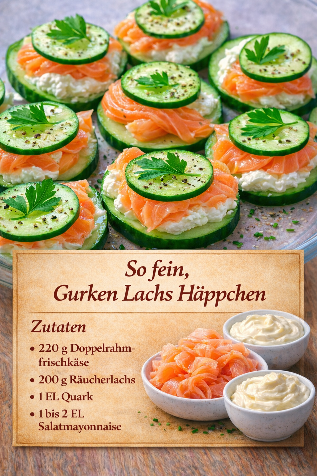 y788 🥒🐟 Gurken-Lachs-Häppchen – fein, frisch & perfekt für jede Gelegenheit!