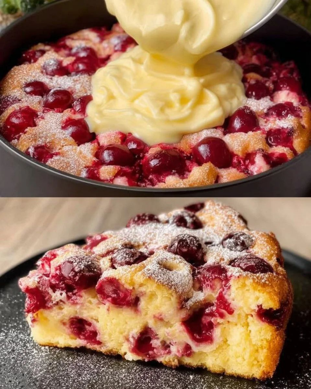 Blitz-Kirschkuchen mit Pudding y832 Blitz Kirschkuchen mit Pudding – schnell & saftig