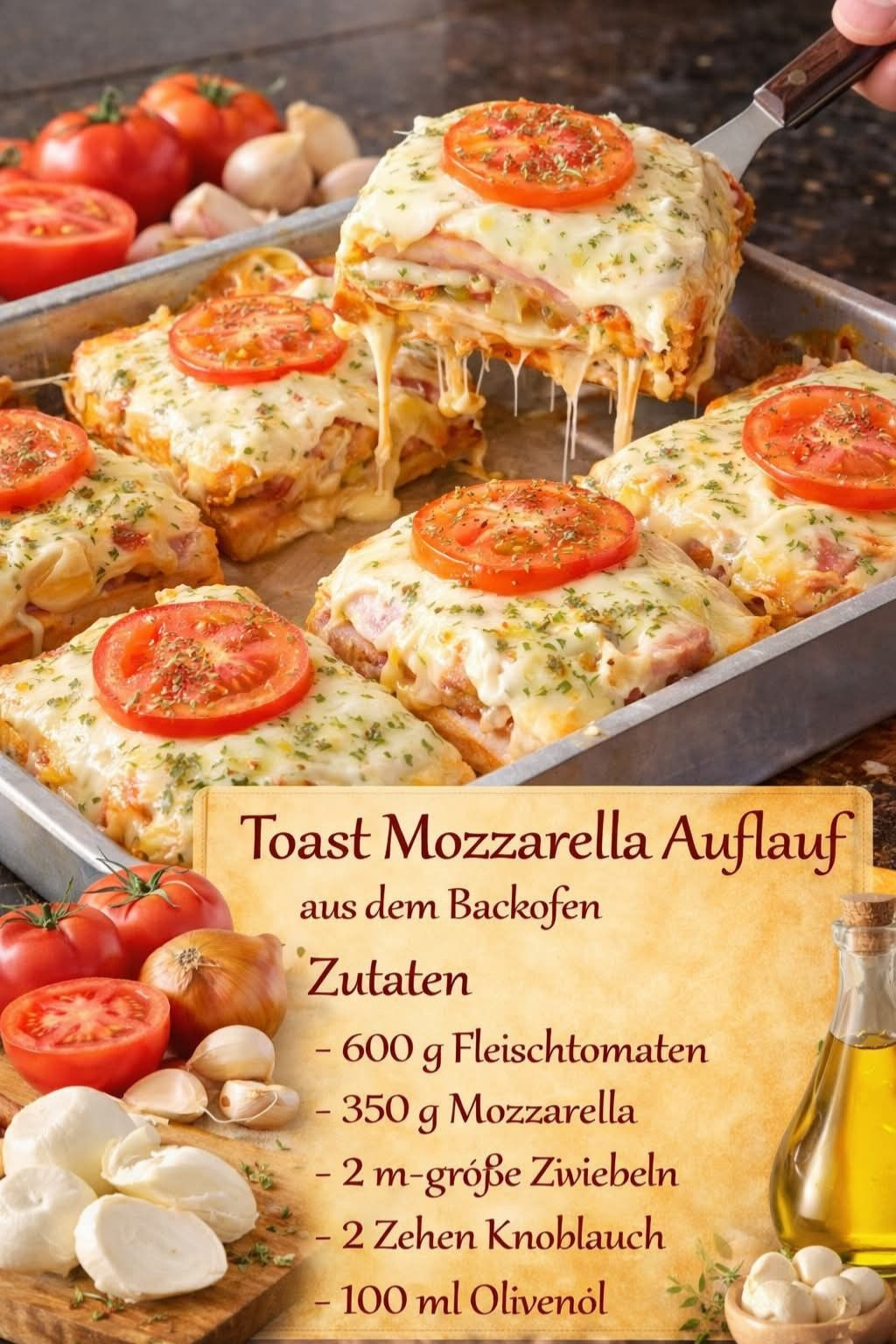 Toast-Mozzarella-Auflauf-y817 Toast-Mozzarella-Auflauf – schmeckt einfach immer!