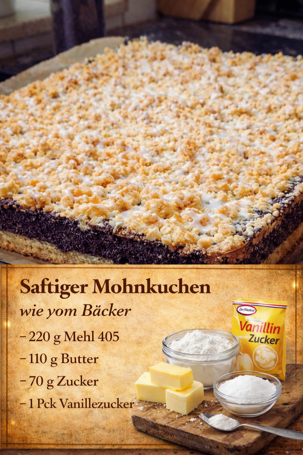 y802 Saftiger Mohnkuchen wie vom Bäcker