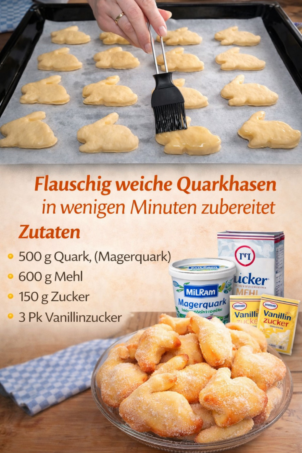 Flauschig weiche Quarkhasen y871 Flauschig weiche Quarkhasen – in wenigen Minuten zubereitet 🐰😍